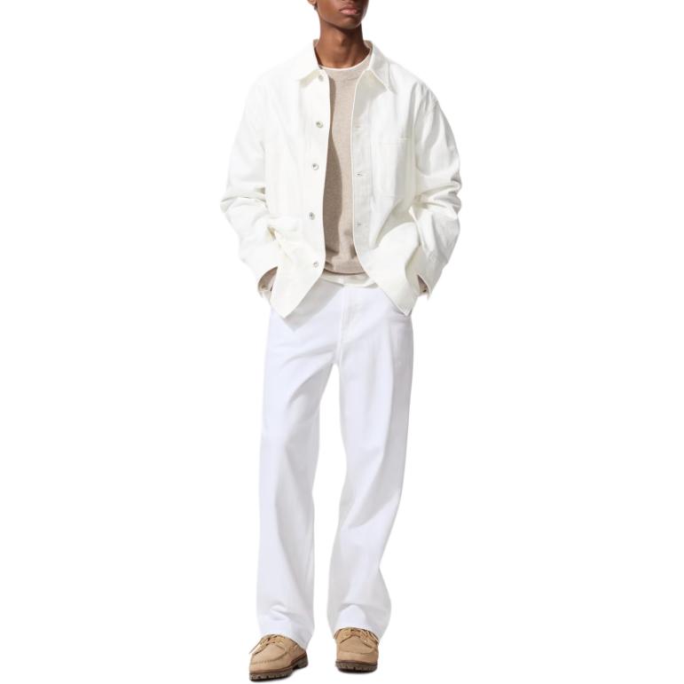 Uniqlo Ensfarvet Enkeltknappet Langærmet Løs Denimjakke Unisex jakker 481720-01