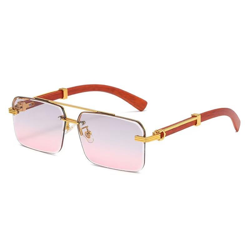 New Sunglasses Trendy Double Beam Trimmed Sunglasses Square Glasses