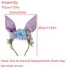 Flower Rabbit Ears Headband Floral Colorful Easter Headwear Cute Headpiece Photography Props Bunny Ears Hair Hoop