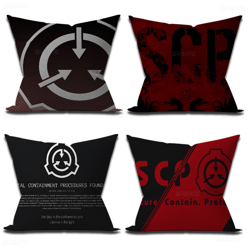 Popular Foundation Scp F-Foundation Pillow Covers Sofa Decorative Home Double-Sided Printing Short Plush Cute Cushion Cover