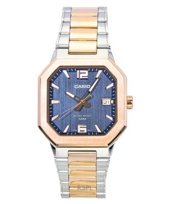 Orologio da uomo MTP-B195RG-2AV Analogico Bicolore Acciaio Inossidabile Quadrante Nero Quarzo