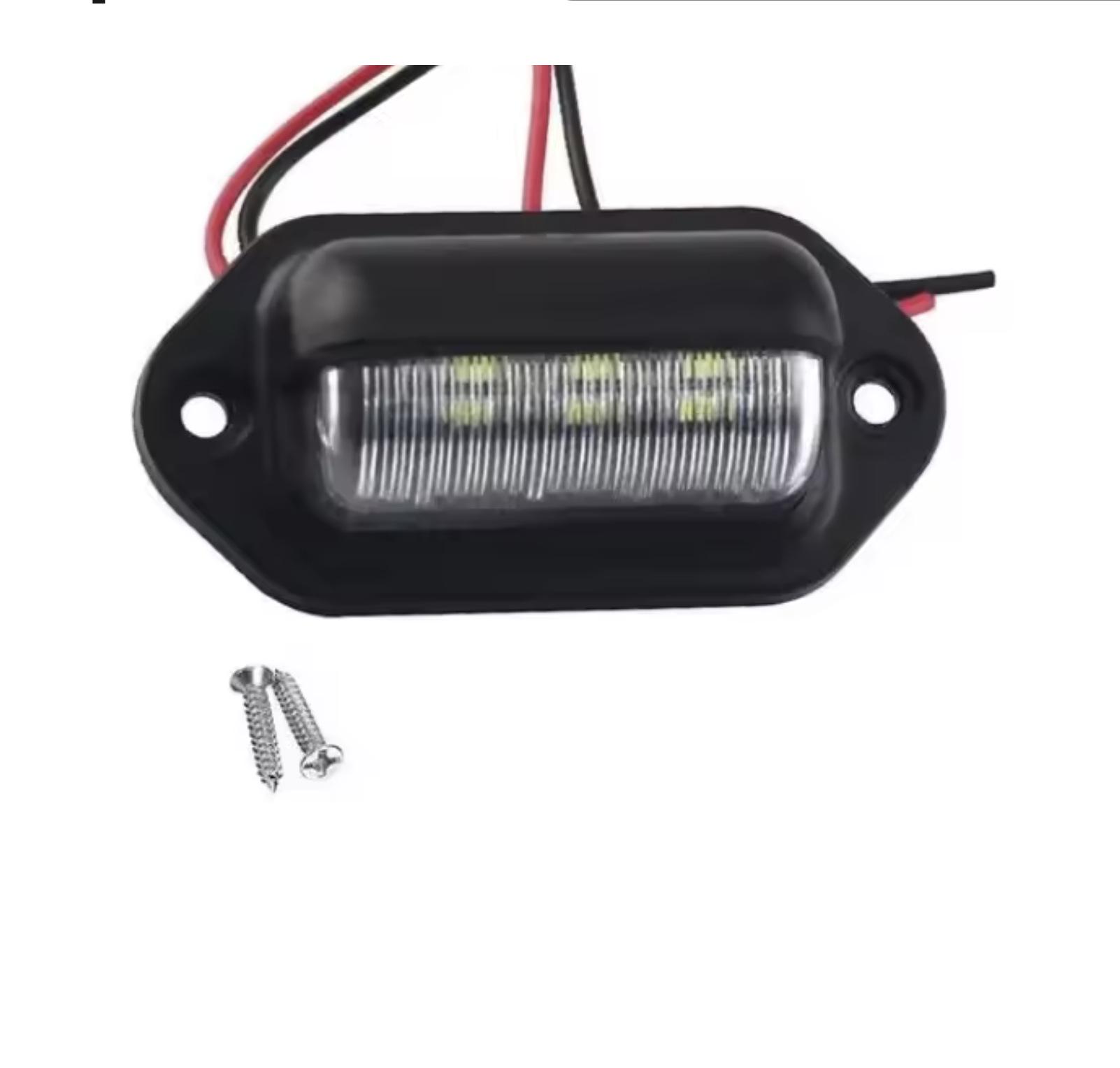 6-LED Waterproof Truck Side Marker & License Plate Light, 12V-24V Universal for Bus, Trailer, and Truck. корпуса: черный