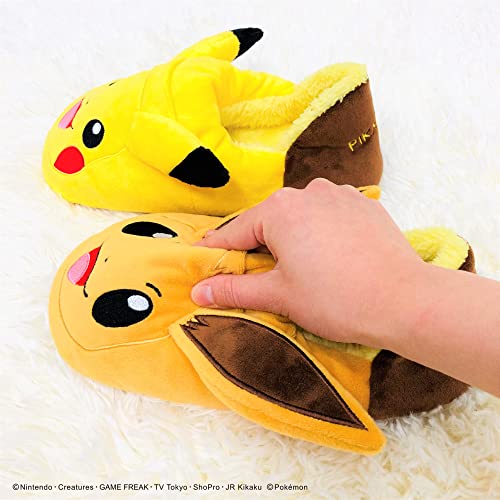 MORIPiLO Women's Slippers, Pokémon Pikachu and Eevee, 23.0~25.0 cm E