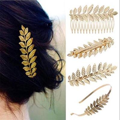 Golden Leaf Bridal Hair Comb Headband - Elegant Hair Accessory for Special Occasions