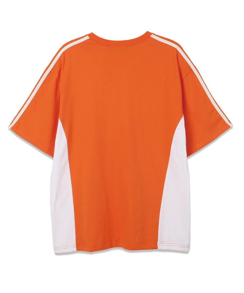 VANNWORKS Sporty Blockcore V-Neck Short Sleeve T-Shirt (Vs0033) Orange