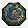 Cybernetic Cat Dreamscape pattern umbrella, portable and foldable design, 8 ribs, a casual accessory for Halloween, Christmas, and birthday gifts.
