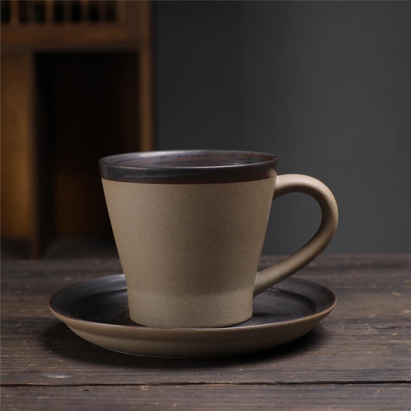 Vintage Ceramic Coffee Cup and Saucer Home Stoneware Breakfast Milk Mug Afternoon Tea Flower Tea Coffee Cup Couple Water Mug New