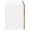Wall Mounted Glass Cabinet LUCCA Vintage Wood Look 80 X 31 X 40 Cm Wood Based Material