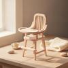 Dollhouse High Chair Wood Highchair Unfinished Miniature for Hobbyists,