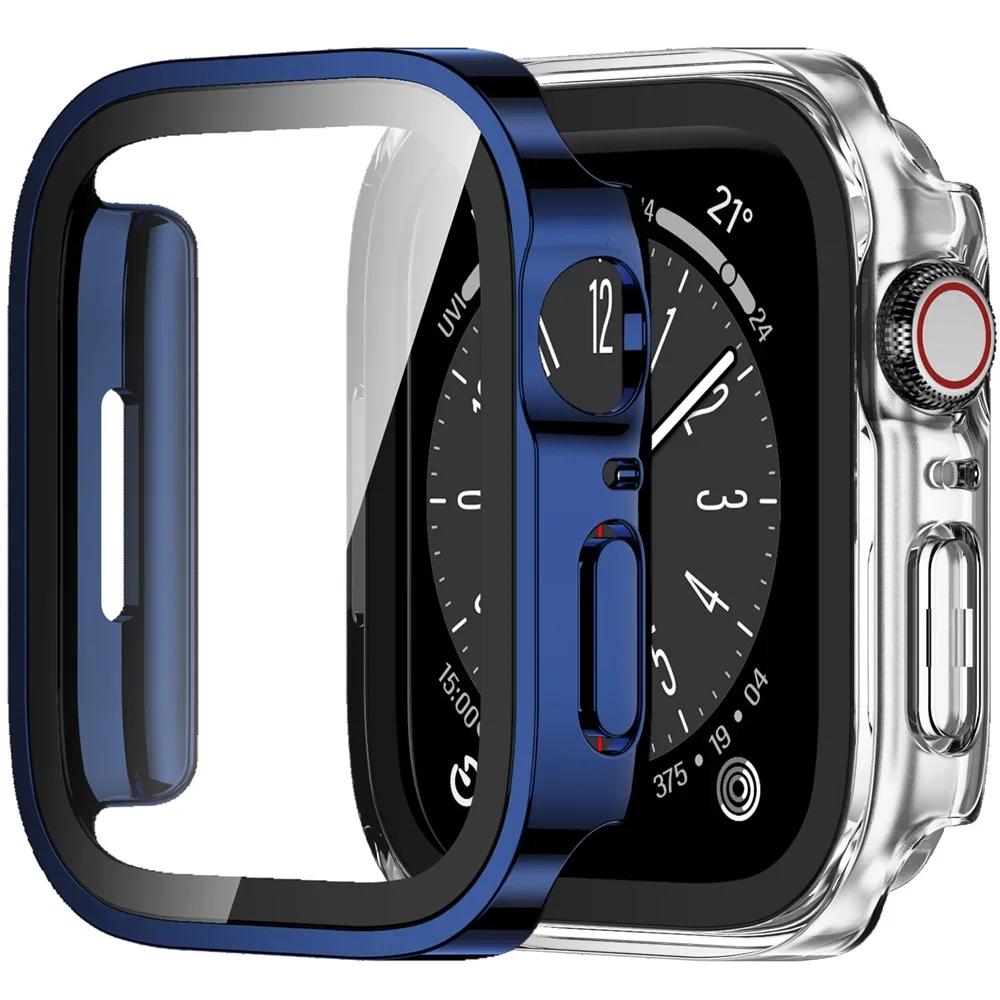 2PCS Waterproof Case for Watch 7 8 9 45mm 41mm-44-40mm Bumper Screen Protector 2 PACK Edge Cover iWatch 5 SE 6 Accessories