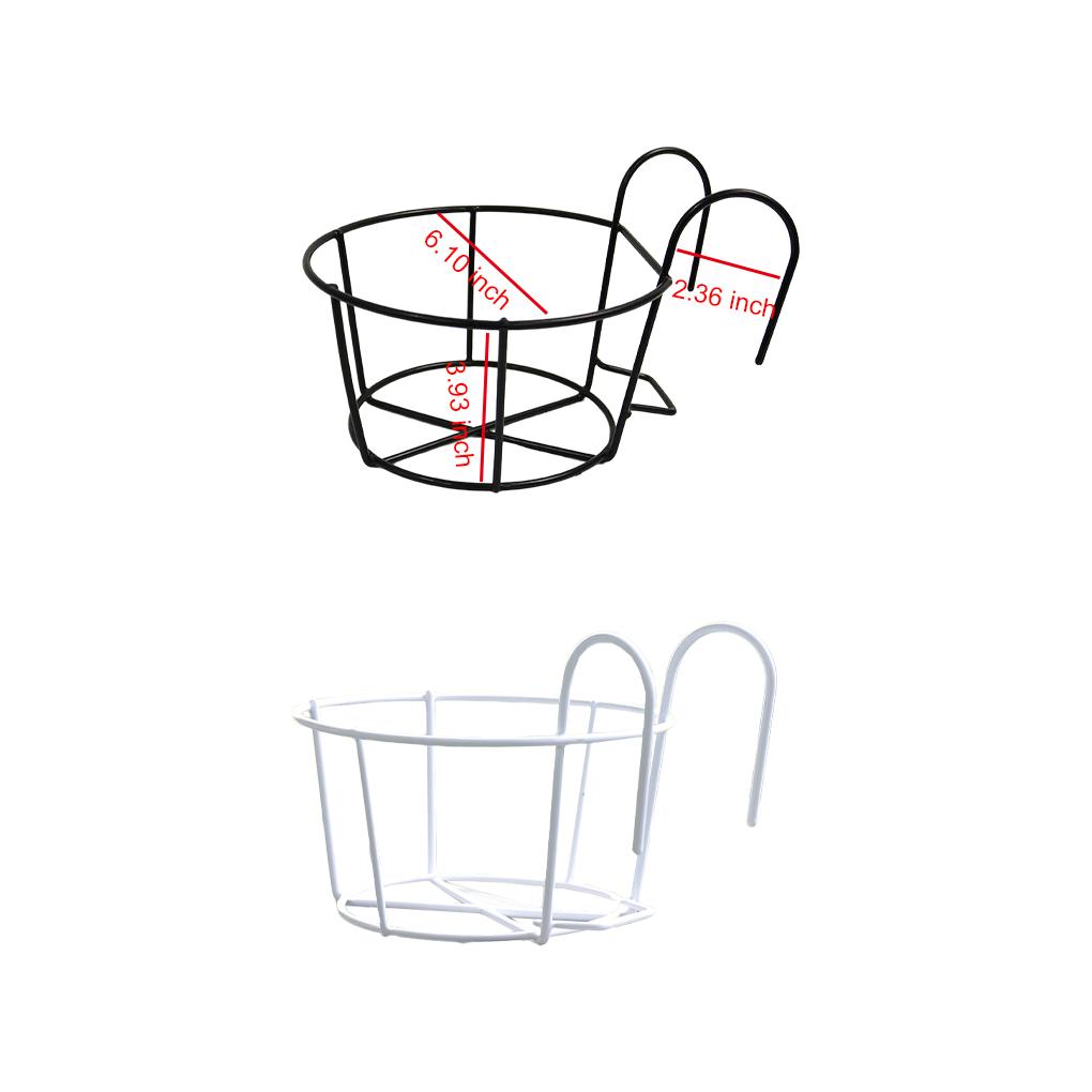 5 Parça Demir Korkuluk Çiçek Rafı Saksı Bitkileri Askılı Sepet Yuvarlak Raf Tutucu Balkon Çit İç Mekan Dış Mekan