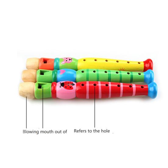Bunte Holzflöte Anfänger Kleinkind Teenager Früherziehung Musik Klangspielzeug Jungen Mädchen Lernen Musikinstrument