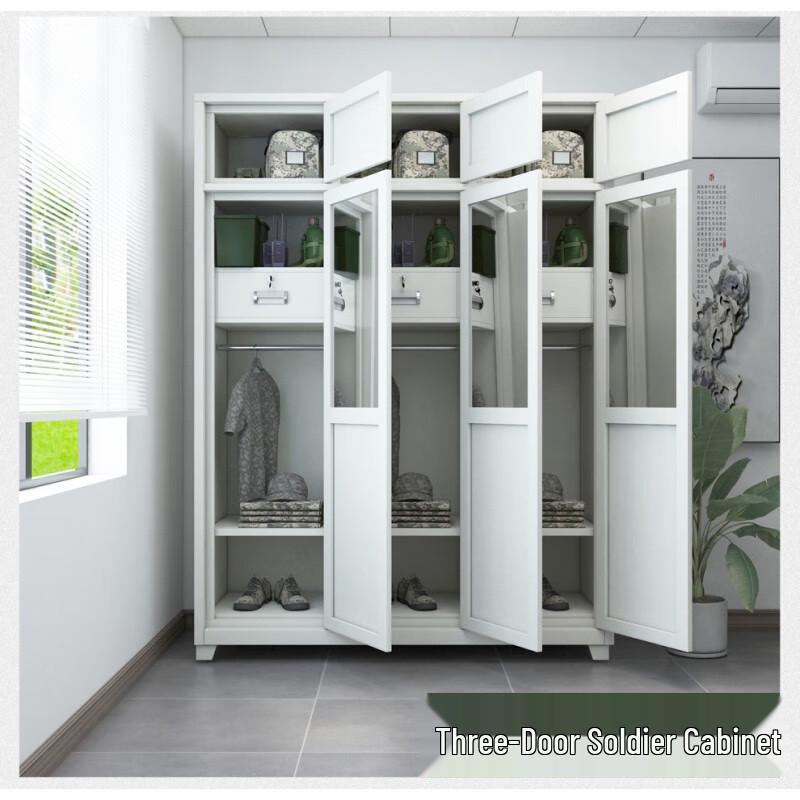 Liduofang 3-Door Steel Dormitory Locker with Top Cabinet