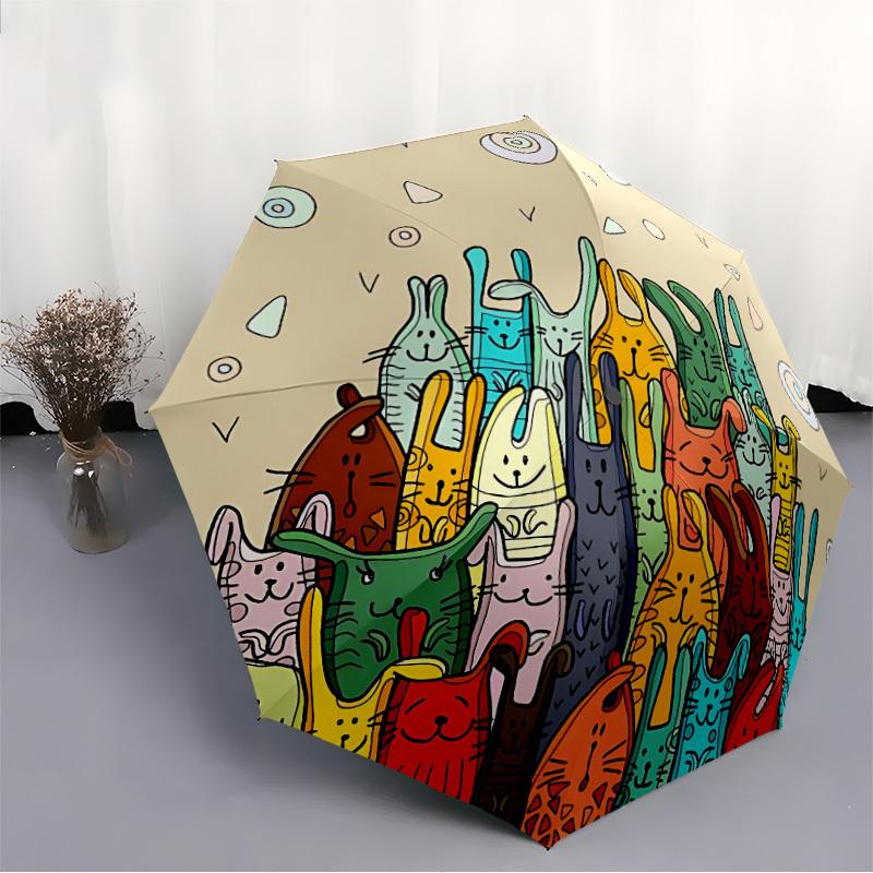 1pc Bunny Party Automatic Open/Close Umbrella with Folding feature Compact Travel Umbrella, Lightweight design, for Commuting, Business126
