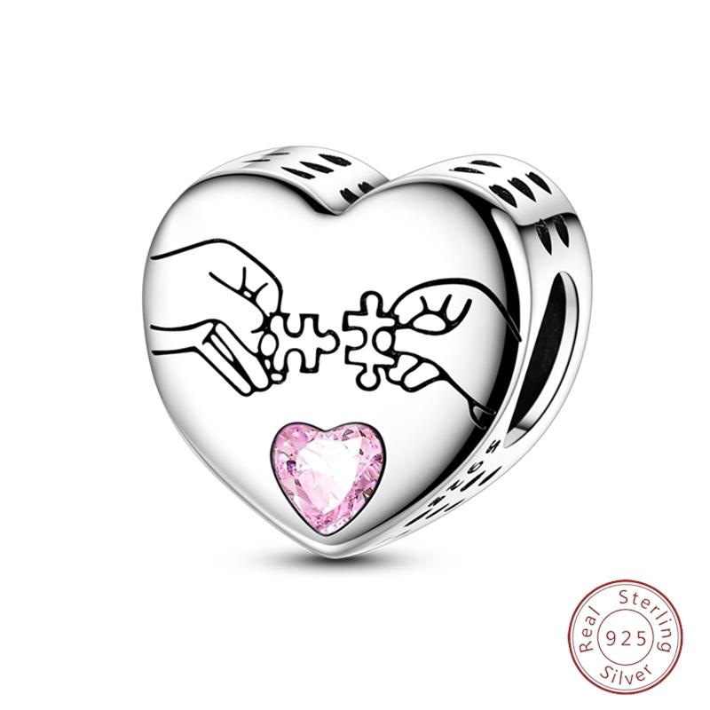 S925 Silver Birthday Bear Lucky Cat Elephant Family Firefly Charms Beads Fit 3mm Bracelets DIY Fine Jewelry