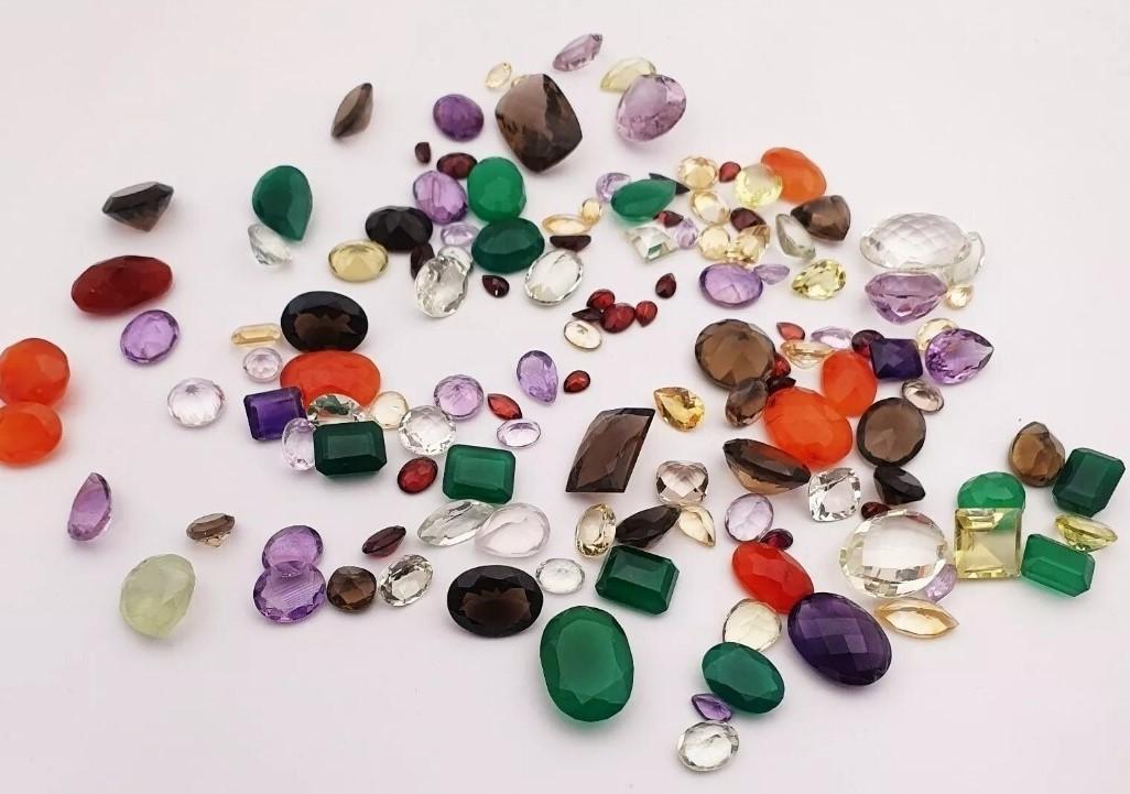 Natural Mix Semi precious stone cut lot 100 carats 20-35 pcs, Mix semi precious stones for jewelry Making wire wrapping
