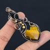 Tiger Eye Pendant, Handmade Gemstone 999 Copper Wire Wrapped Pendant Antique Jewelry, For Gift Silver Jewelry