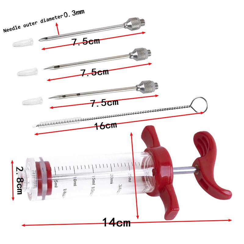 Marinade Injector Syringe with Screw-on Meat Needle Premium Portable Turkey Injector kit for Smoker Marinades Injector for Meats