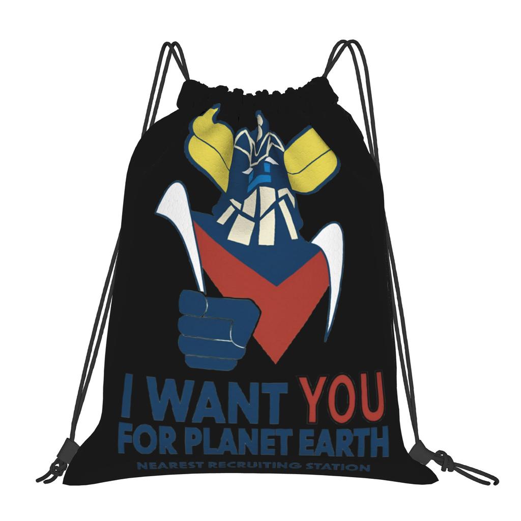 Custom Robo Grendizers Drawstring Backpack Bags Women Men Lightweight Anime Gym Sports Sackpack Sacks for Traveling