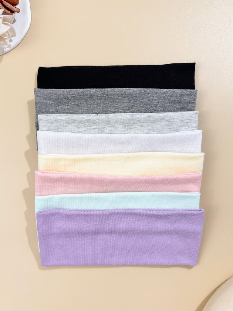 8pcs Fashionable, Casual, Simple, Solid Color Headband, Sports, Fitness, Yoga Headband