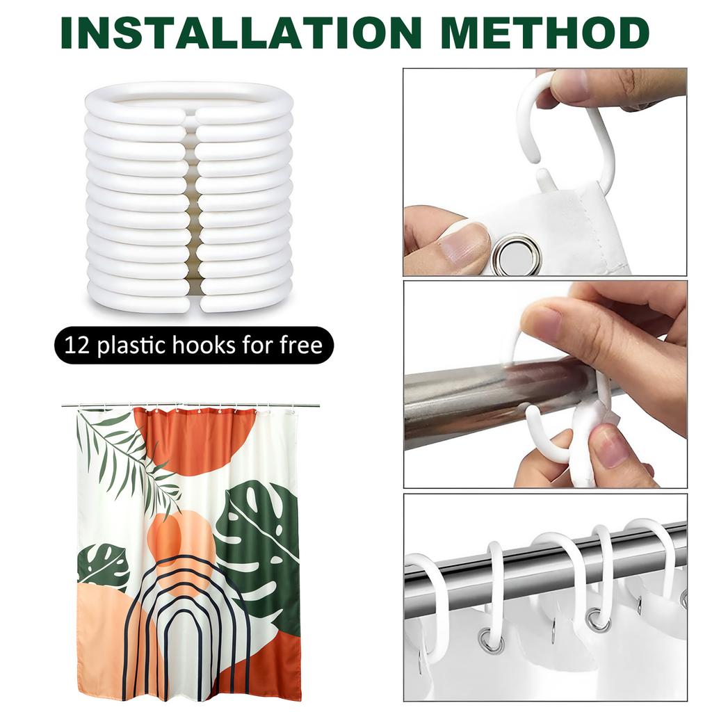 Shower Curtain 71x71 inch Waterproof Bathroom Curtain Toilet Partition Curtain Modern Abstract Pattern Bath Decoration Curtain