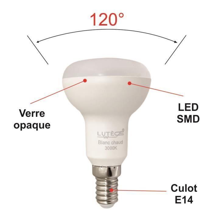 Ampoule LED E14 R50 - Non réglable - 4,9W - 470Lm - Blanc chaud - 3000K