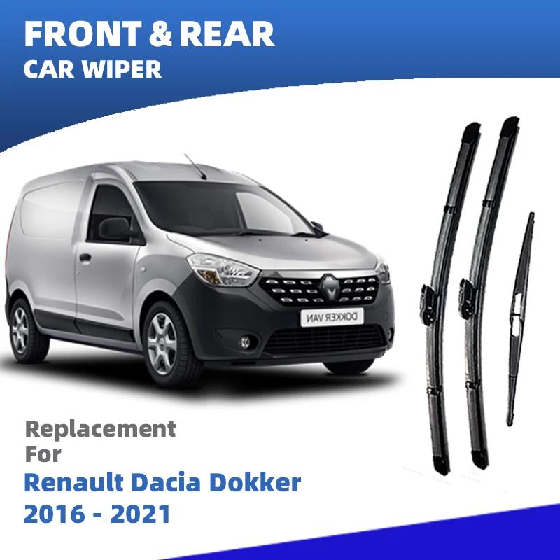 LHD Front Rear Windshield Wiper Blades For Renault Dacia Dokker Renault Kangoo 2016 - 2021 Accessories 2017 2018 2019 2020