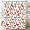 Bathroom Decor Shower Curtain with Christmas Ornaments Design for Winter Holiday Decorations Home Decoration