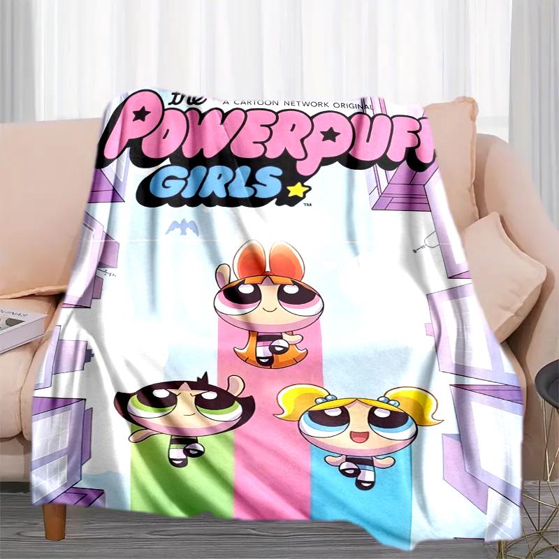 

1PC The Powerpuff Girls printed blanket, all season lightweight home office outdoor nap multifunctional blanket A5 80cm x 120cm