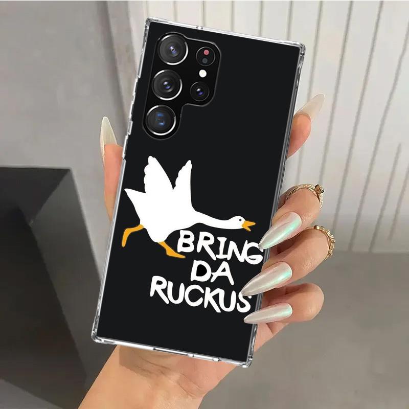 Cartoon Duck Goose Game Phone Case for Samsung Galaxy S26 S24 S23 Ultra S25 Edge S22 S21 Plus S20 FE + Soft Print Shell Funda Ga