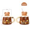 Ceramic Cup Cute with Lid Breakfast Creative Coffee Cup Home Office Girl Couple Water Cup Straw Cup