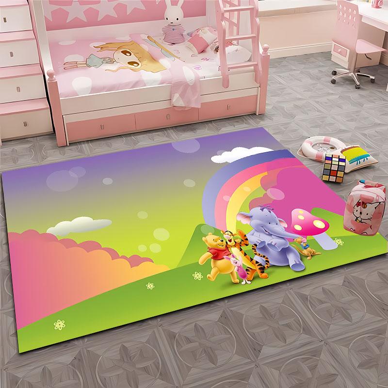 Multi-Size Cartoon Winnie The Pooh Carpet, Living Room Bedroom Kid's Room Sofa Mat,Doormat Floor Anti-slip Rug Next Day Shipping