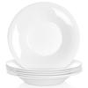 6x Large Deep Dinner Plate for Soup Dishes White Plate Set