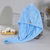 Hair Drying Towel Head Cap Bear Clip Microfiber Pink