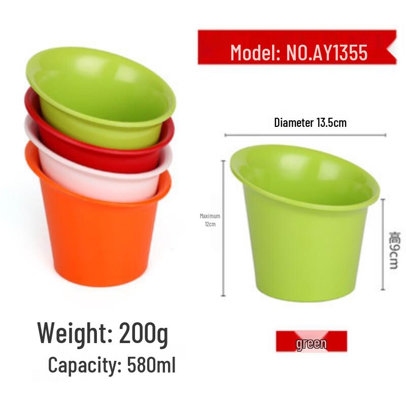 Jijun Melamine Colorful Slanted Salad Bowl