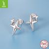 Simple Starlight S925 Sterling Silver Stud Earrings For Men And Women With Cold Wind Star Stud Earrings