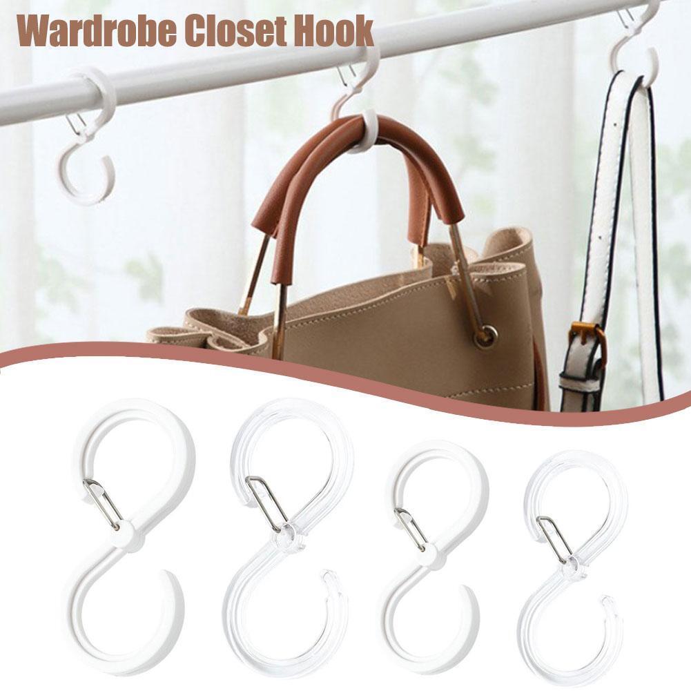 8pcs S-shaped Hooks With Buckle Organizer S Windproof Hook Lock Hook Plastic HOME