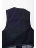 2024 Retro V-Neck Denim Vest & Wide-Leg Pants Set for Women