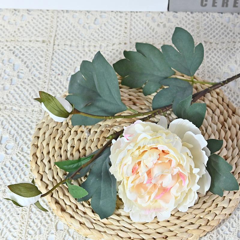 Simulation Single Branch Large Peony Flower Core-Wrapped Peony Peony Flower Wedding Decoration Road Lead Flower Arrangement Decoration Silk Flower