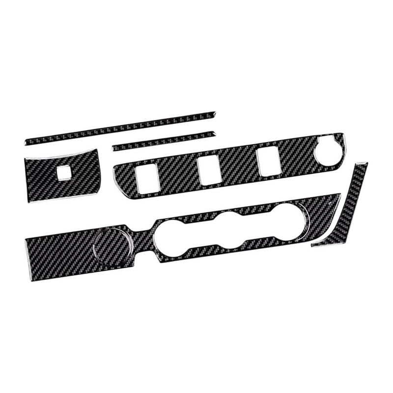 Black Carbon Fiber Center Console Control Button Panel Cover Trim Sticker Fit for Toyota Tacoma 2016-