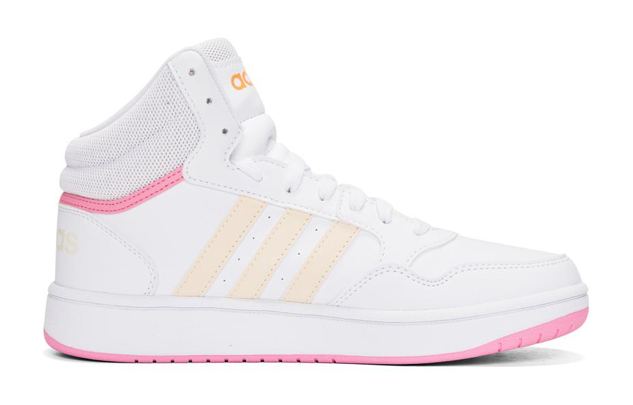 Adidas Neo Hoops Mid 3.0 K Casual Abrasion Resistant Mid top Kids' Skateboarding Shoes Cloud White Kids' HP6158