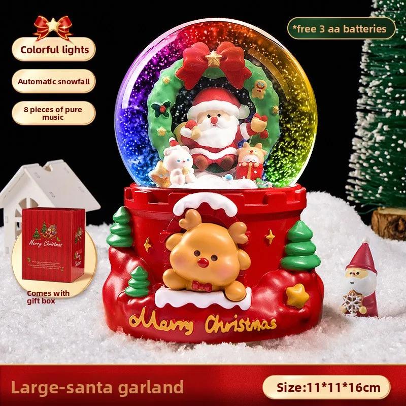 Langlebiges Weihnachtsgeschenk Kutsche Kristallkugel Spieluhr Schmuckstück Spieluhr Schnee Weihnachtsmann Schenkt Kindern Kleine Geschenke