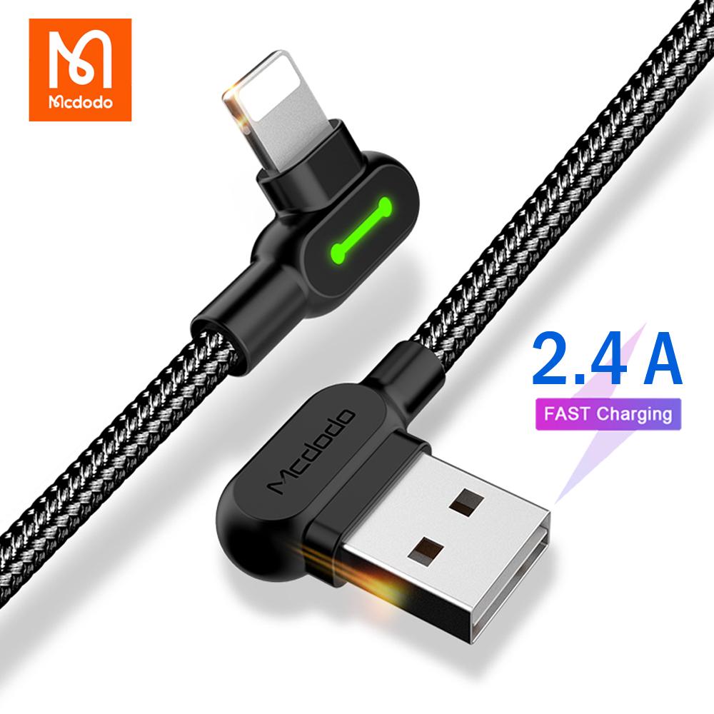 

USB-кабель Mcdodo для iPhone 12 11 Pro Max Xs Xr X 8 7 6 Plus iPad Air mini iOS 14 2.4A, быстрая зарядка телефона, USB-кабель для зарядного устройства для передачи данных