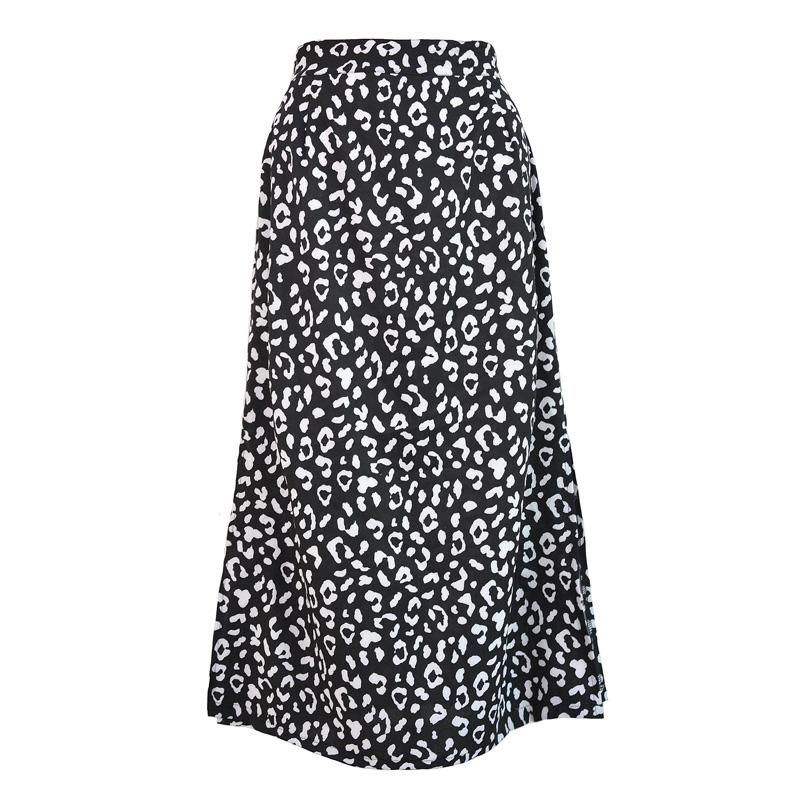 Sexy Leopard Print Split Skirt Casual Fashion Long Skirts for Women Spring Summer Elegant Female Skirt