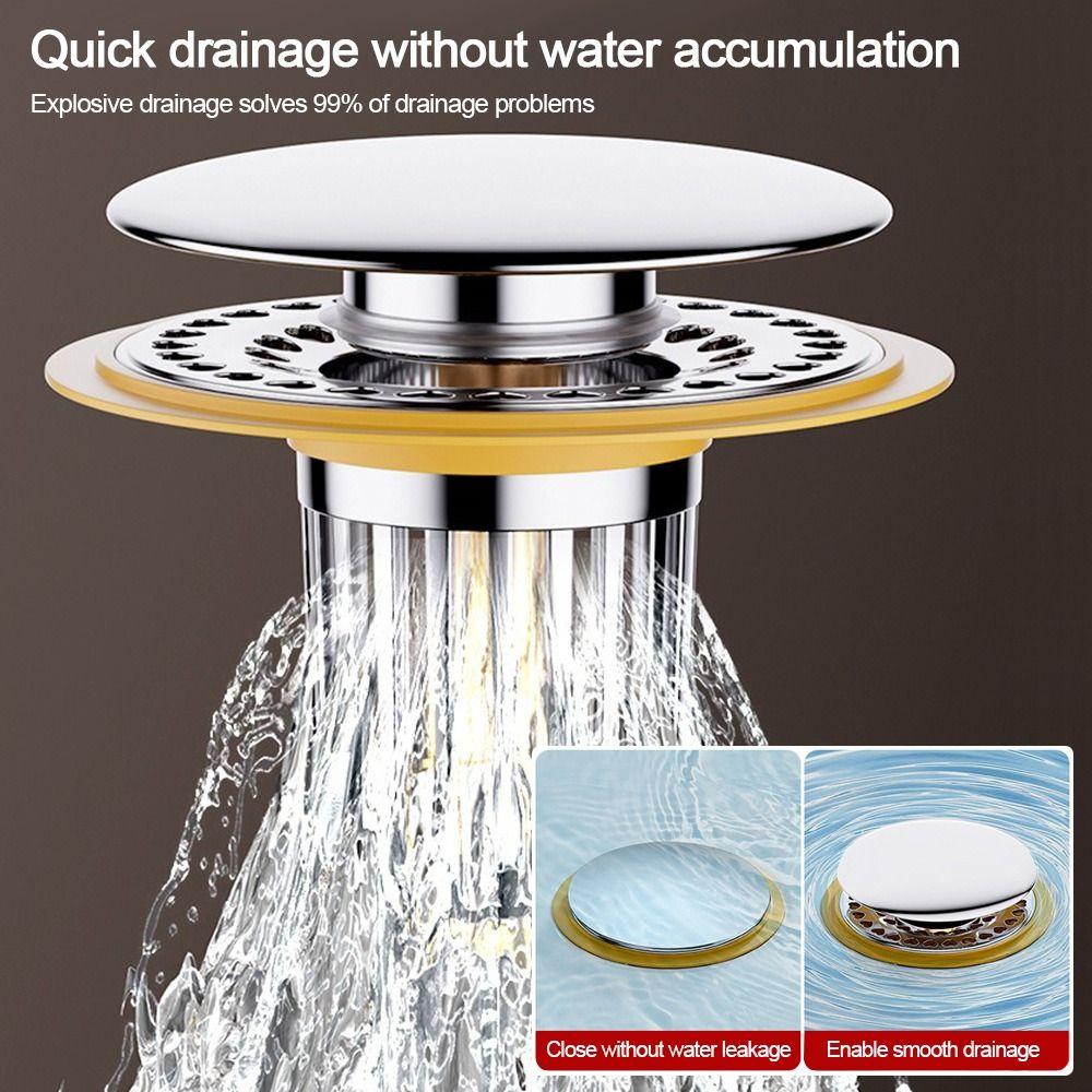 Plastic Floor Drain Filter Mesh Hair Trap Anti-clog Washbasin Bounce Core Sealing Cover Multifunctional Sink Strainer
