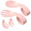 Training Solid Color Portable Tableware Sets Baby Infant Training Twist Fork Spoon Suit 2Pcs/Set