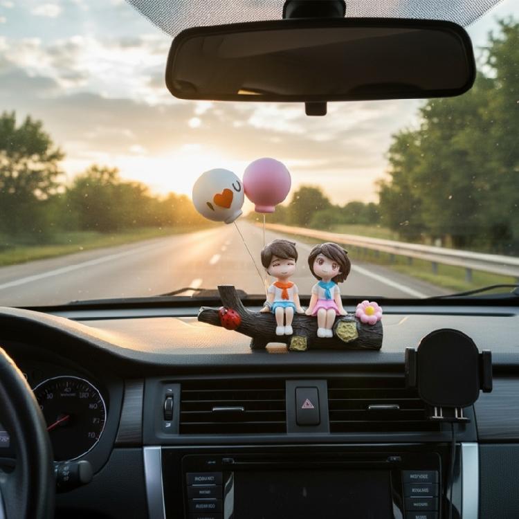 Playful Couple Themed Resin Car Ornament Dashboard Decors Creative Dashboard Decors Creative Automotive Gift For Partner