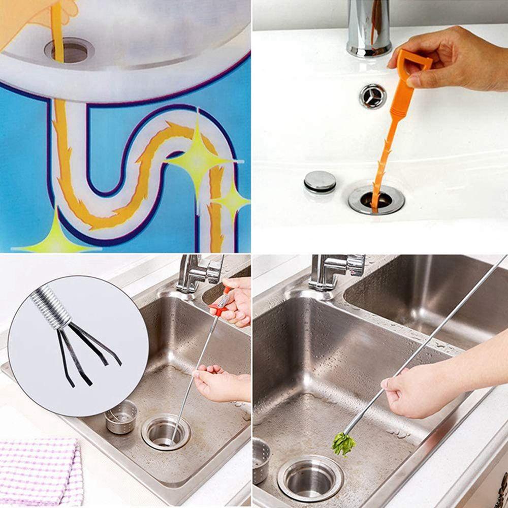 the Pipes Kitchen Sink Blockage Clear Hair Sucker Cleaning Tool Cleaning Hook Duct Unblocker