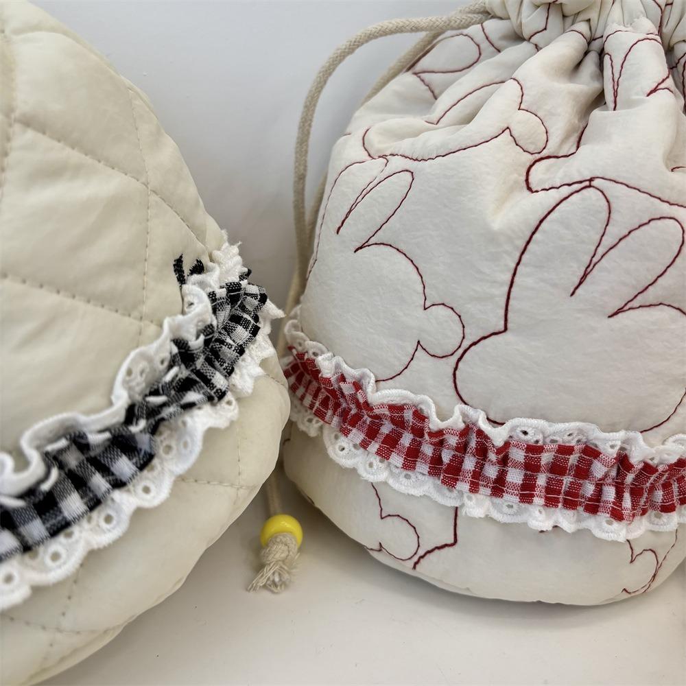 Large Capacity Women Cosmetic Bag Quilted Cotton Padded Travel Storage Bags Portable Makeup Pouch