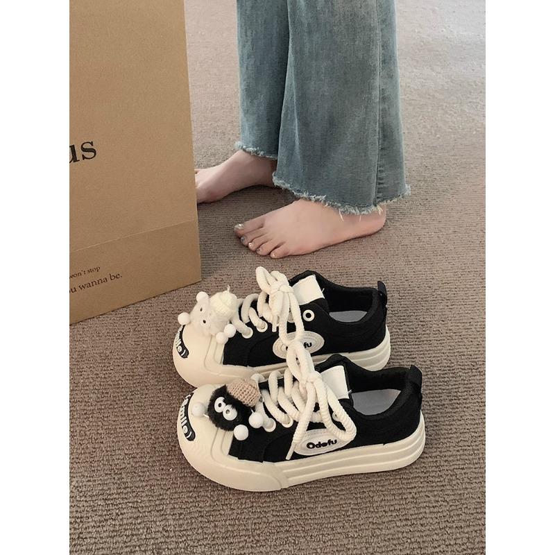 

Spring and Autumn thick-soled women s spring and autumn new retro niche design sense white shoes casual board shoes 35 чёрный